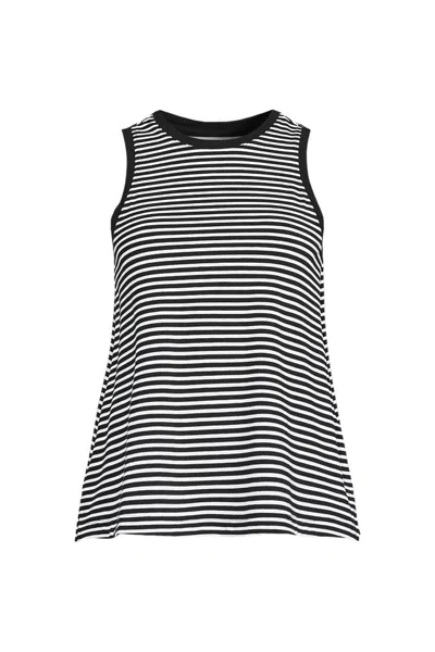 Lands' End Women's Power Performance Crewneck Tank Top In Black
