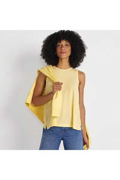 Lands' End Women's Power Performance Crewneck Tank Top In Yellow