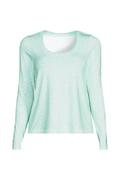Lands' End Women's Power Performance Long Sleeve Scoopneck Tee In Green