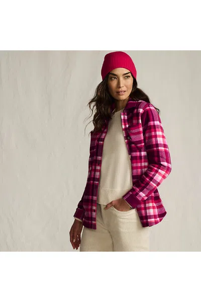 Lands' End Women's Print Anyweather Fleece Shirt Jacket In Purple