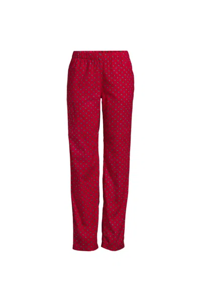 Lands' End Women's Print Flannel Pajama Pants In Red