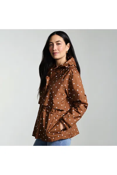 LANDS' END WOMEN'S PRINT SQUALL PACKABLE RAIN JACKET
