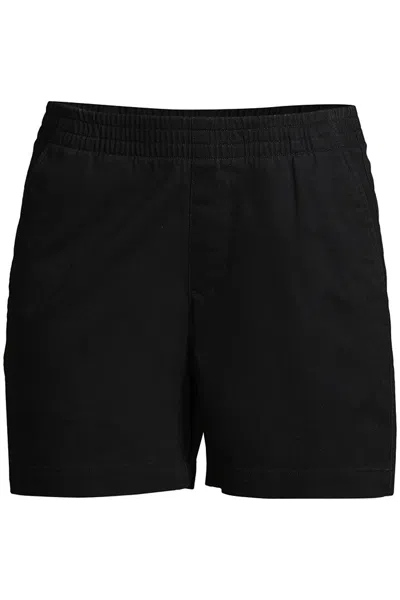 Lands' End Women's Pull On 7" Chino Shorts In Black