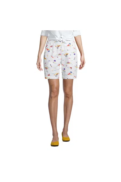 Lands' End Women's Pull On 7" Chino Shorts In White