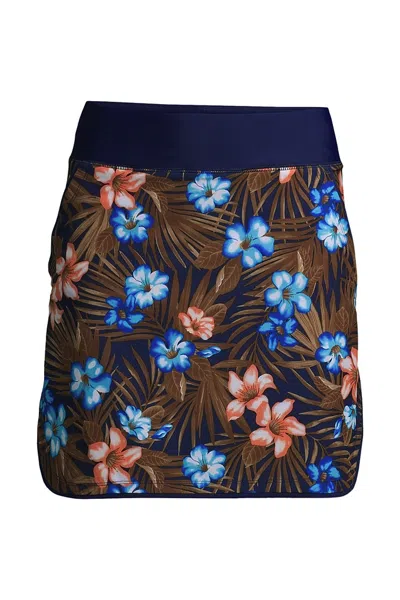 Lands' End Women's Quick Dry Board Skort Swim Skirt In Blue