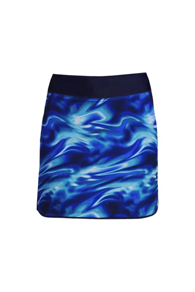 Lands' End Women's Quick Dry Board Skort Swim Skirt In Blue