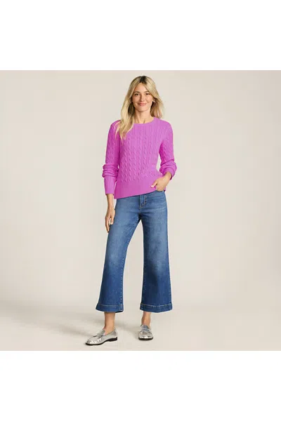 Lands' End Women's Recover Denim High Rise Wide Leg Crop Jeans In Blue