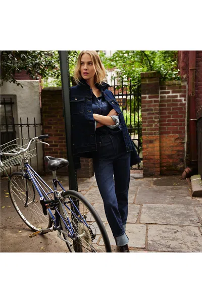 Lands' End Women's Recover High Rise Straight Leg Blue Jeans