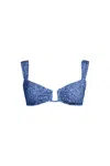 Lands' End Women's Rectangular Wire Bikini Top In Blue