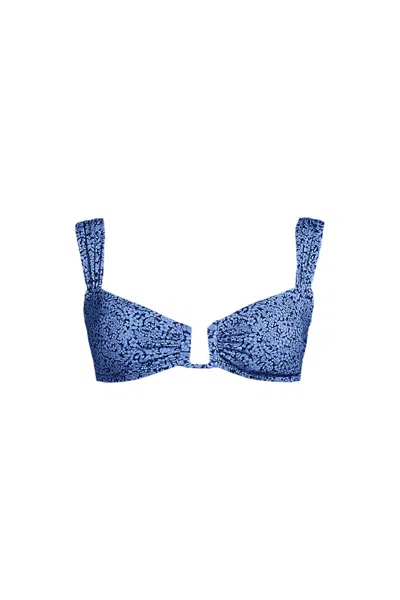 Lands' End Women's Rectangular Wire Bikini Top In Blue