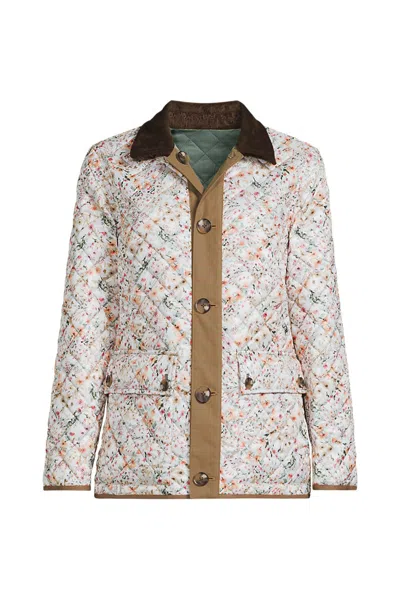 Lands' End Women's Reversible Barn Quilted Insulated Jacket In Multi