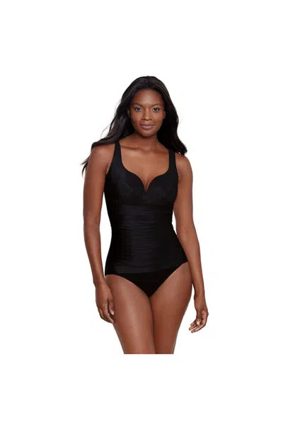 Lands' End Women's Rock Solid Cherie One Piece Swimsuit In Black