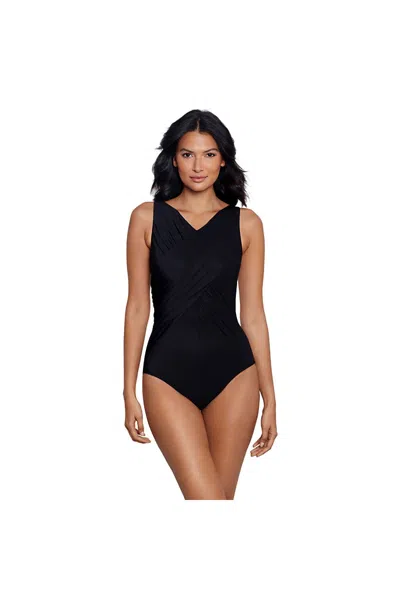 Lands' End Women's Rock Solid Tulia One Piece Swimsuit In Black