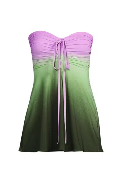 Lands' End Women's Ruched Multi-way Mini Swim Dress Swimsuit