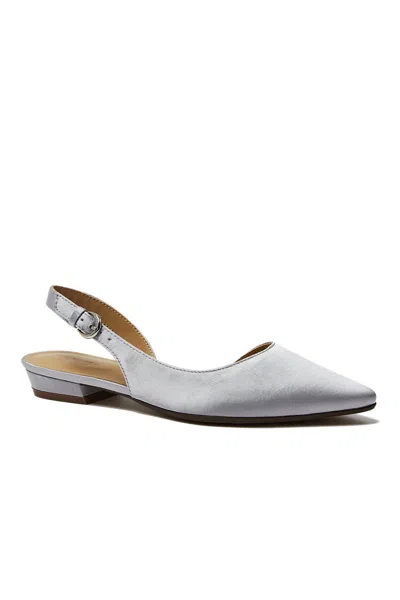 Lands' End Women's Satin Slingback Low Heels In Gray
