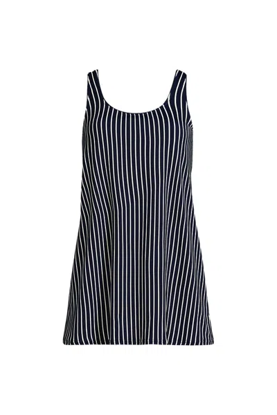 Lands' End Women's Scoop Neck Mini Swim Dress Swimsuit In Multi