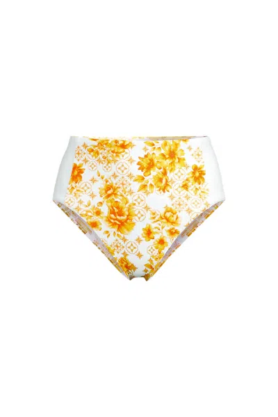 Lands' End Women's Seamed High Waisted Bikini Bottoms In White