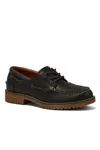 Lands' End Seaport Leather Lace Up Boat Shoes In Brown