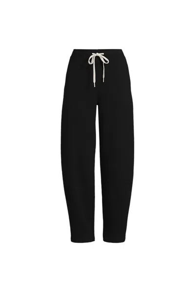 Lands' End Women's Serious Sweats High Rise Barrel Pants In Black