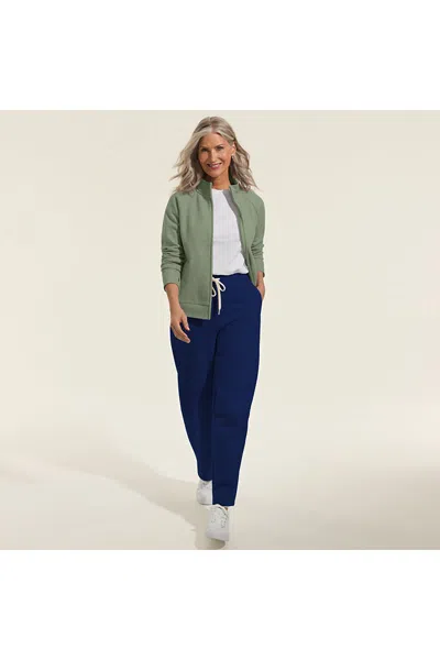 Lands' End Women's Serious Sweats High Rise Barrel Pants In Blue