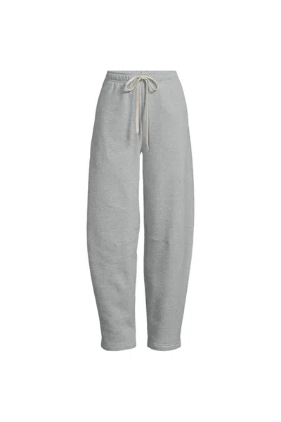 Lands' End Women's Serious Sweats High Rise Barrel Pants In Gray