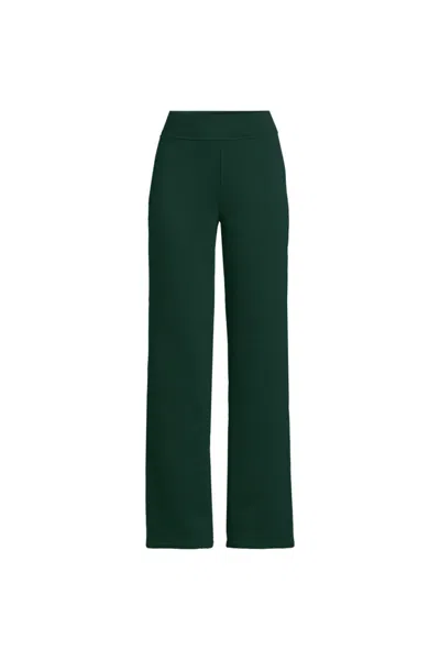 Lands' End Women's Serious Sweats High Rise Fleece Lined Straight Leg Pants In Yellow