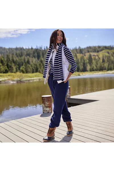 Lands' End Women's Serious Sweats High Rise Jogger Pants - Set Bottom In Blue