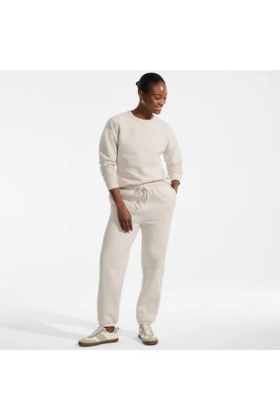 Lands' End Women's Serious Sweats High Rise Jogger Pants - Set Bottom In White