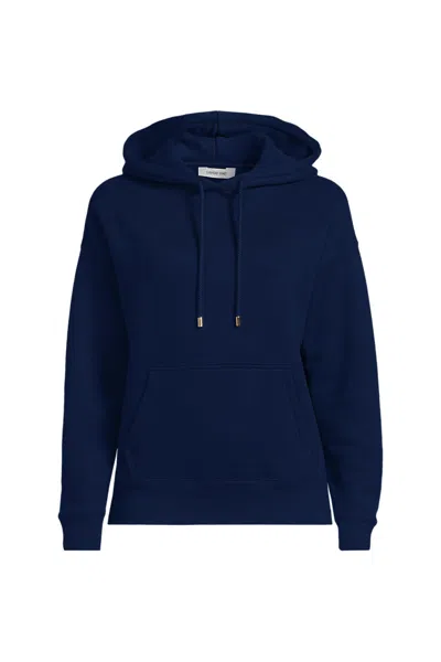 Lands' End Women's Serious Sweats Hooded Sweatshirt In Blue