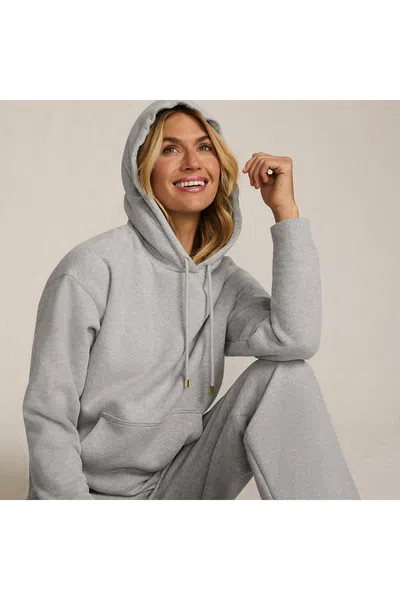 Lands' End Women's Serious Sweats Hooded Sweatshirt In Gray