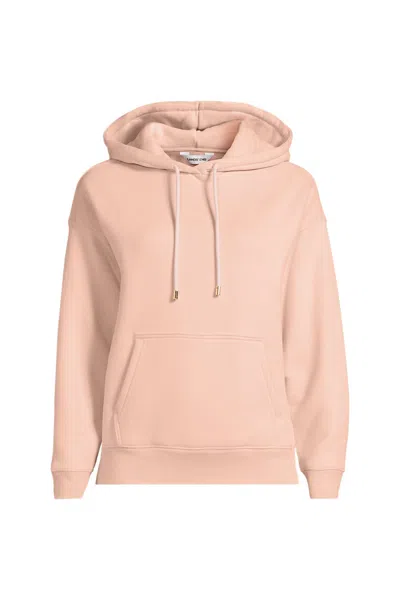 Lands' End Women's Serious Sweats Hooded Sweatshirt In Pink