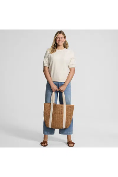Lands' End Women's Serious Sweats Puff Lace Sleeve Sweatshirt In White