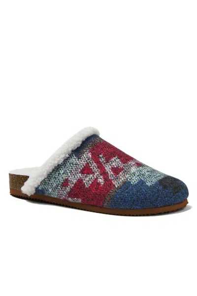 Lands' End Women's Sherpa Lined Clog House Slippers In Blue
