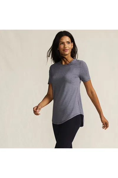 Lands' End Women's Short Sleeve Cooling Performance Tunic Tee In Blue