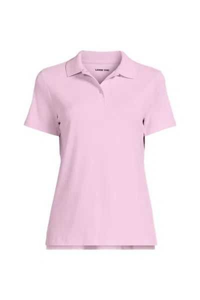 Lands' End Women's Short Sleeve Feminine Fit Interlock Polo Shirt In Pink