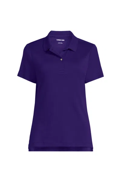 Lands' End Women's Short Sleeve Feminine Fit Interlock Polo Shirt In Purple