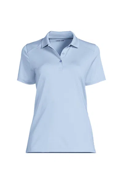 Lands' End Women's Short Sleeve Feminine Fit Rapid Dry Polo Shirt In Blue