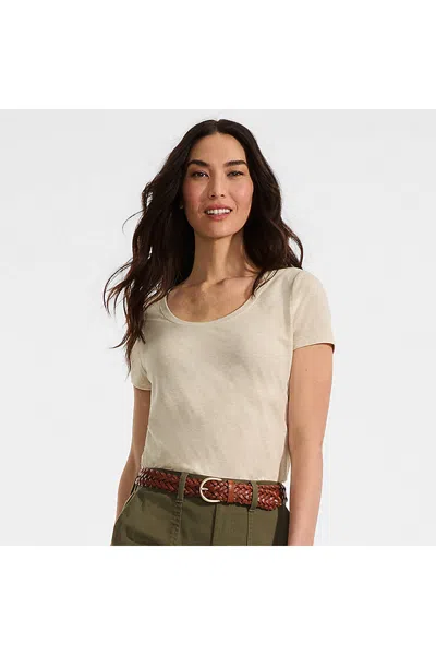 Lands' End Women's Short Sleeve Lightweight Jersey Scoop Neck T-shirt In Gray