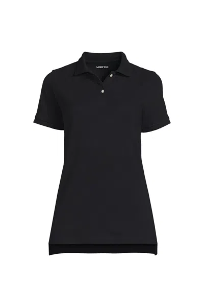 Lands' End Women's Short Sleeve Mesh Polo Shirt In Black
