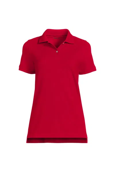 Lands' End Women's Short Sleeve Mesh Polo Shirt In Red