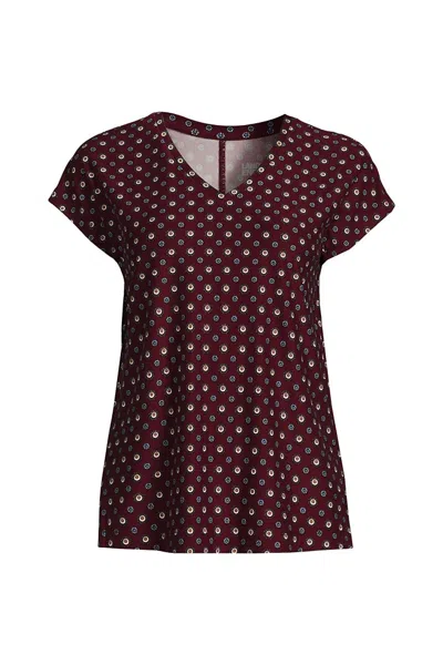 Lands' End Women's Short Sleeve Performance Dolman Top In Purple