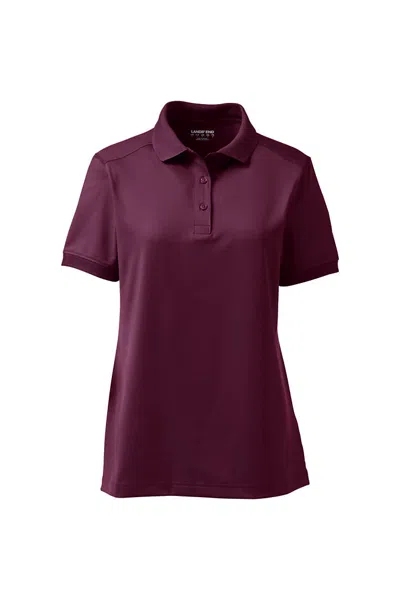 Lands' End Women's Short Sleeve Rapid Dry Polo Shirt In Brown
