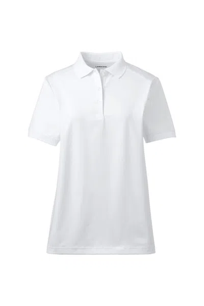 Lands' End Women's Short Sleeve Rapid Dry Polo Shirt In White