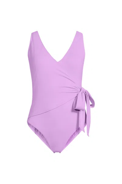 Lands' End Women's Side Tie Wrap One Piece Swimsuit In Multi