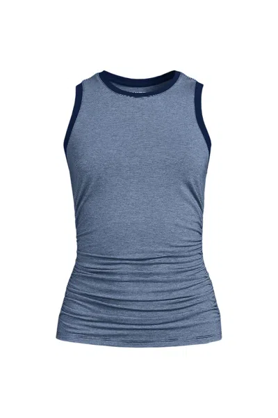 Lands' End Women's Sleeveless Power Performance Fitted Tank In Blue