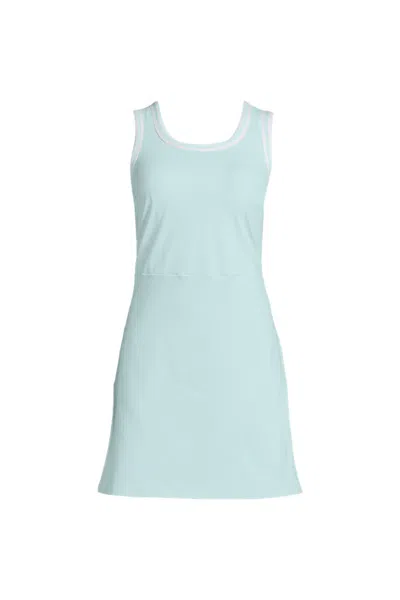 Lands' End Women's Sleeveless Scoop Neck Dress In Blue