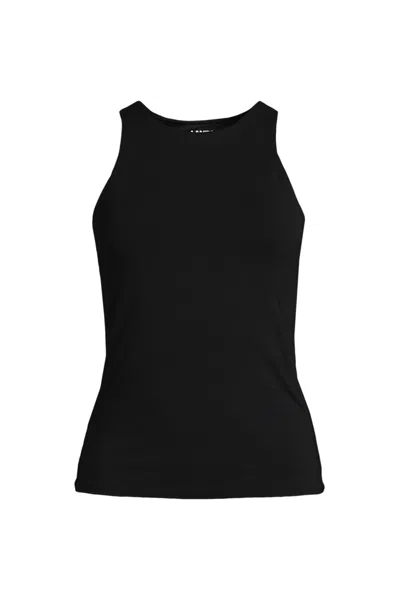 Lands' End Women's Slender Tank Top In Black