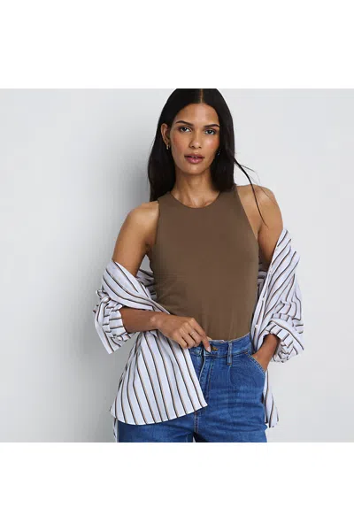 Lands' End Women's Slender Tank Top In Brown