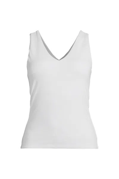 Lands' End Women's Slender Tank Top In White