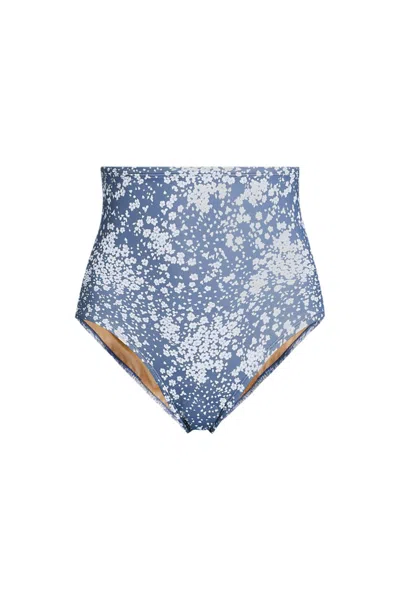 Lands' End Women's Slendersuit Ultra High Waisted Bikini Bottoms In Blue